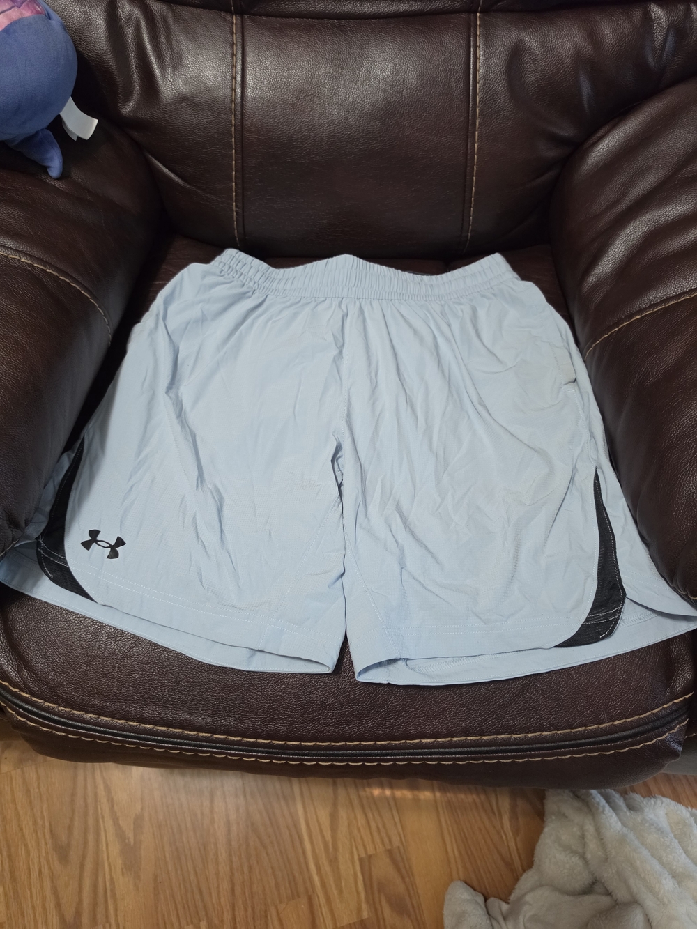 Under Armour Light Blue Men's Athletic Shorts with Black Accents